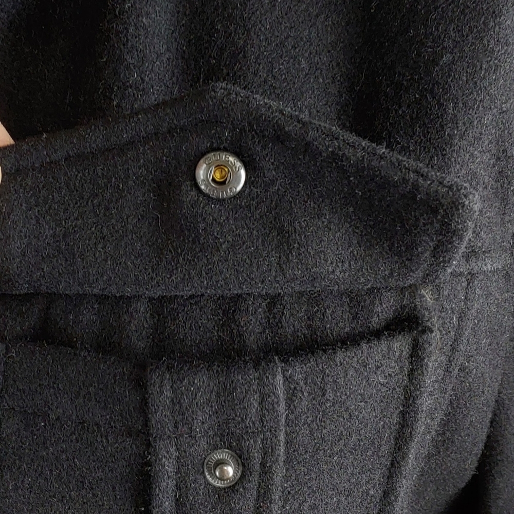 GUESS Mens M Black Wool Mix Thick Quilted Insulated Lining Zip Jacket - Picture 4 of 10